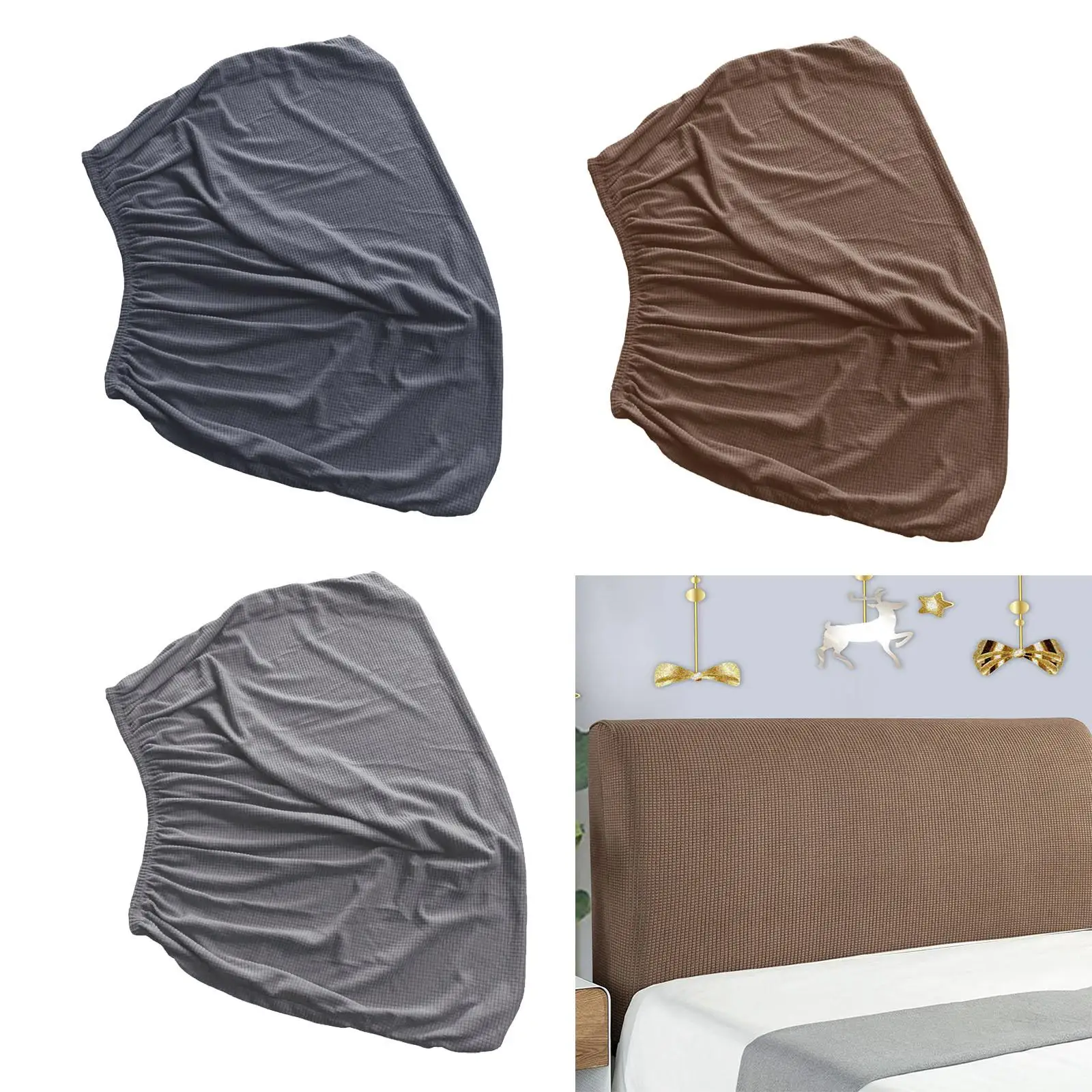 Elastic Bed Headboard Cover Washable Bed Back Cover Modern Small Square Jacquard Head Protector Bedroom Decoration