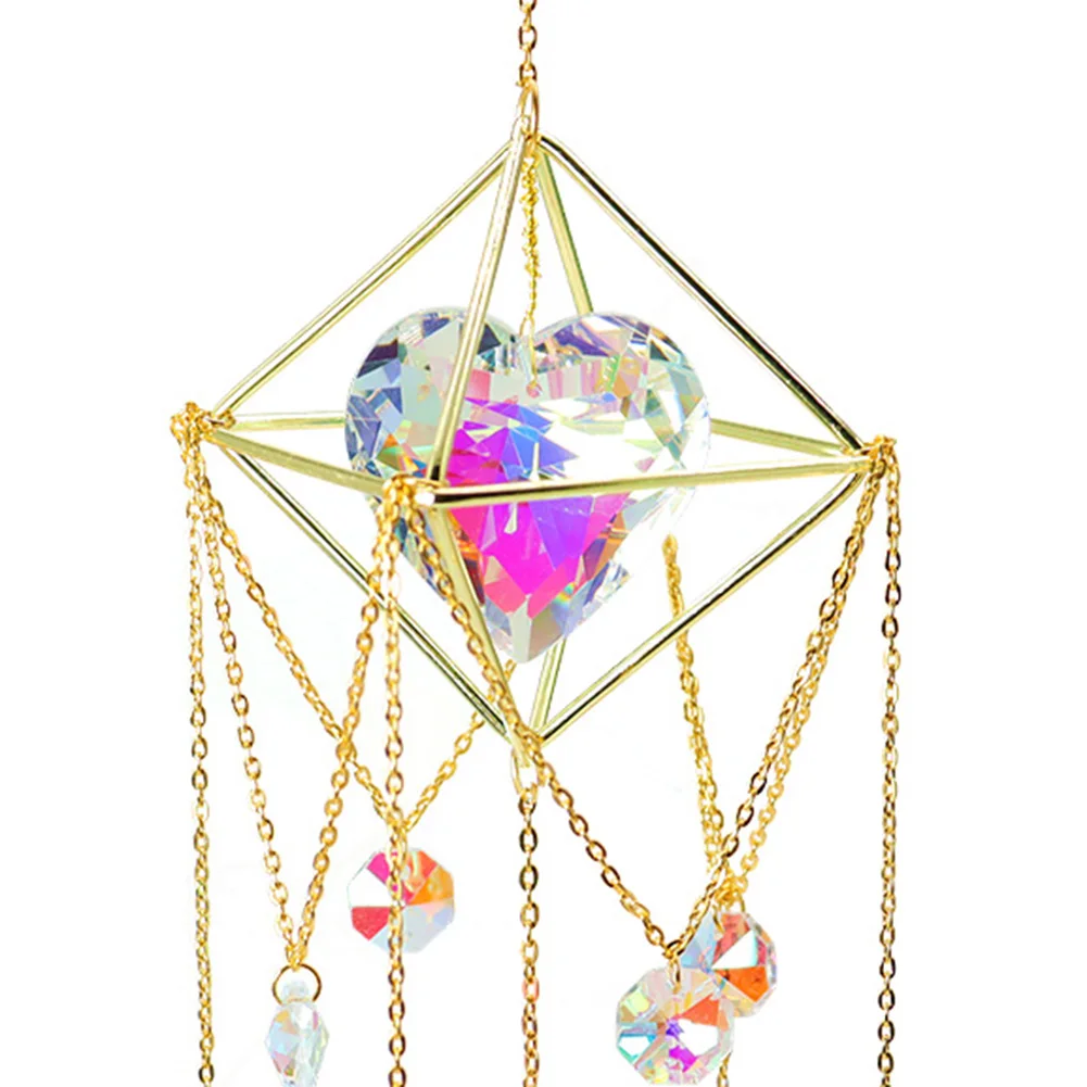 Suncatcher Crystal Love Heart Chandelier Pendant Prism Hanging Lamp Ornament