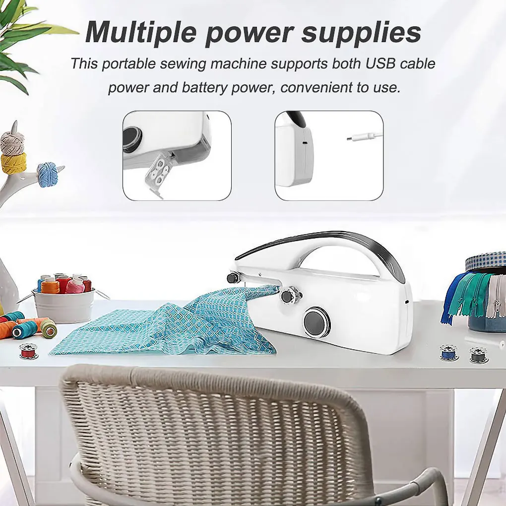 Handheld Sewing Machine Electric USB Handy Clothes Home Travel Tools Automatic Mending Tailoring Machines Hand Craft 4