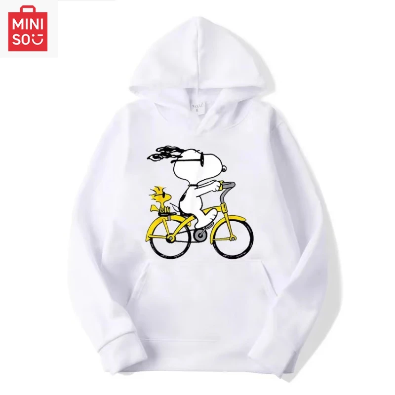 MINISO no-lanyard Snoopy loose sweatshirt top spring and autumn couple pullover men's hoodie cartoon fashion women's