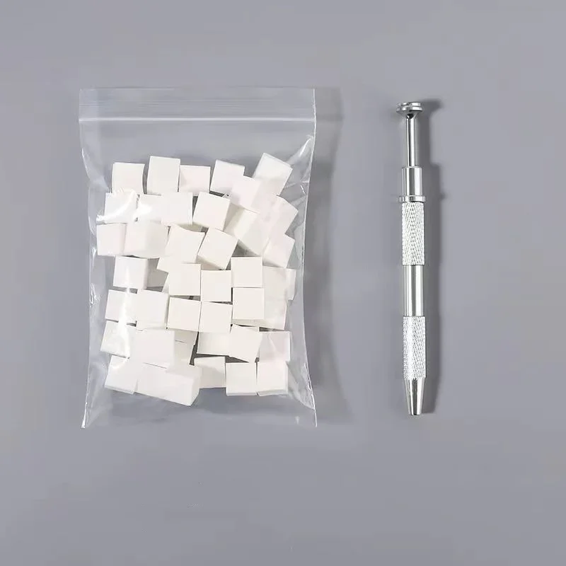 Nail Art Sponge Tool Set with Metal Grabber Pen