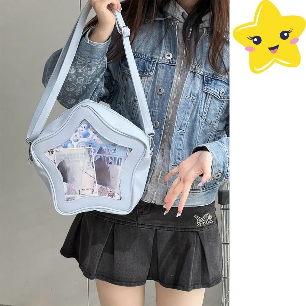 Sternförmiger Rucksack wasserdichte Vorder tasche transparente Rucksack Umhängetasche süße coole würzige Mädchen Schult asche ita Tasche – Detail 6