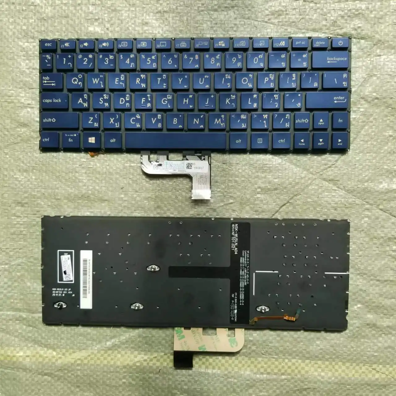 

Новая тайская клавиатура для Asus Zenbook UX334 UX334FAC UX334FL UX334FLC TI, голубая раскладка без рамки с подсветкой