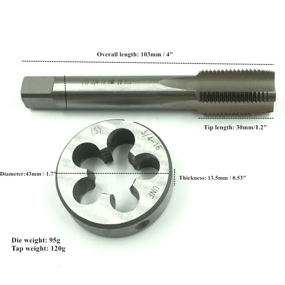 Burkit 1/4-20 UNC Tap And Die Set - Right Hand Thread Tool For Metalworking - View #10