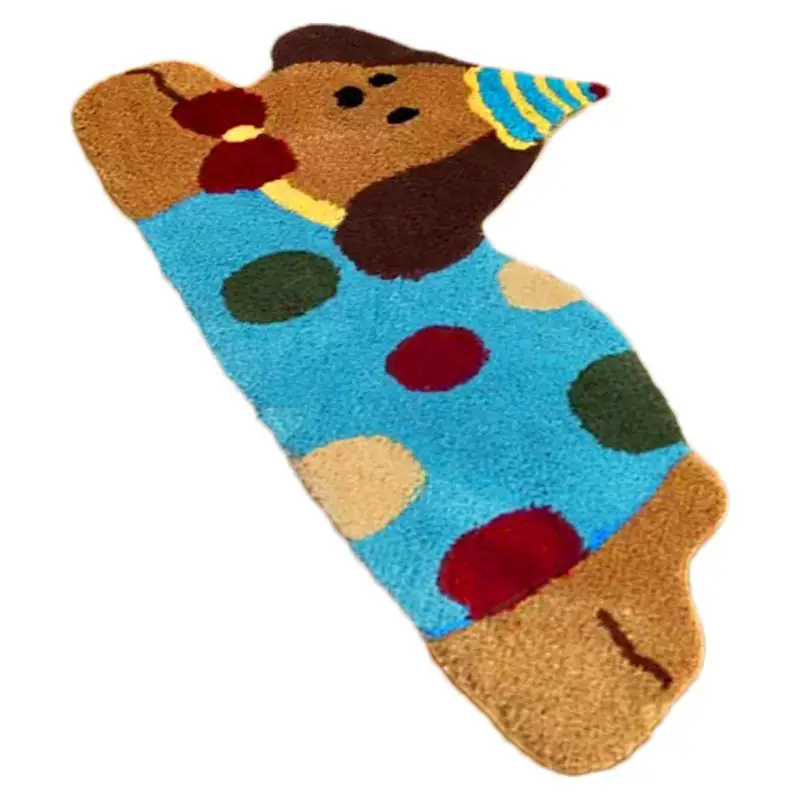 Christmas Dog Door Mat Cartoon Funny Dog Door Mat Christmas Decorations Indoor Entrance Area Rugs Novelty Anti-Slip
