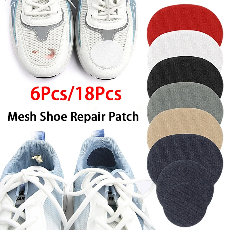 Mesh Sports Shoe Upper Repair Patches Damaged Heel Lining Repair Product Self-adhesive backing 6Pcs/18Pcs