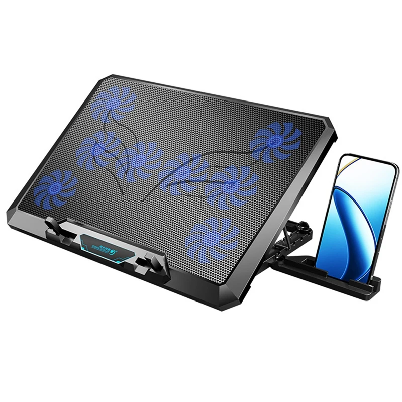 A85Q-Laptop Cooling Pad With 8 Cooling Fan Laptop Cooler Fan With No Lights Notebook Cooler Stand 5 Height Adjustable