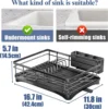 Dish Drying Rack for Kitchen Counter Large Dish Rack with Drainboard Rustproof Dish Drainer with Utensil Holder for Sink 5