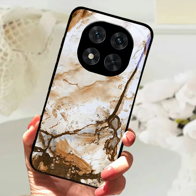 Cute Animal Tempered Glass Phone Case with Shockproof Bumper