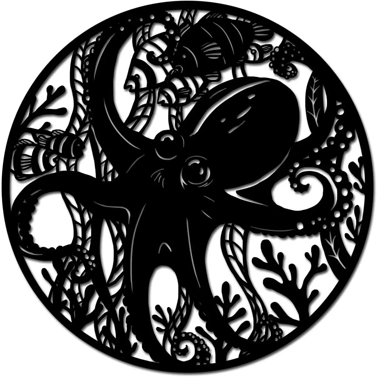 

Octopus Metal Wall Art Decor Funny Ocean Animal Underwater Landscape Wall art Living Room/Home Decoration
