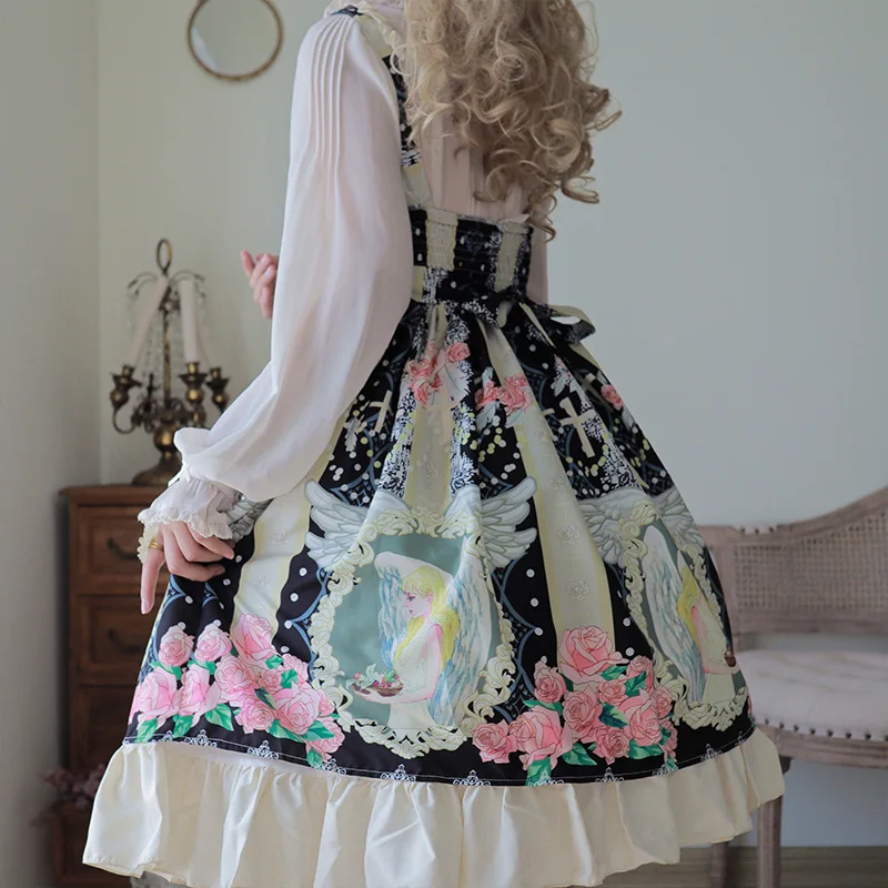 Lolita JSK Sling Dress Costume Cosplay Daily Kawaii Anime Disfraz lolita dress lolita suspender dress lolita cosplay costumes suspender dress lolita skirt lolita blouses