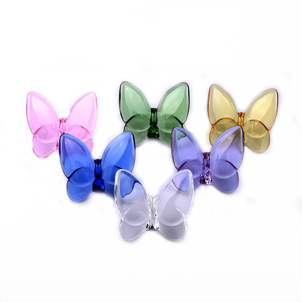 Luxury Crystal Butterfly Nordic Transparent Crystal Butterfly Ornament Creative Wedding Gift Glass Crystal Lucky Butterfly