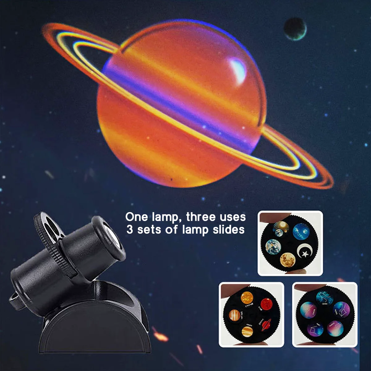 USB Creative Starry Sky Projection Lamp Replaceable Multifunctional Earth Constellation Jupiter Atmosphere Creates a Night Light