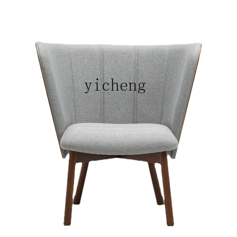 

YY Chinese Style Simple Curved Wood Fabric Soft Cushion Leisure Chair Couch