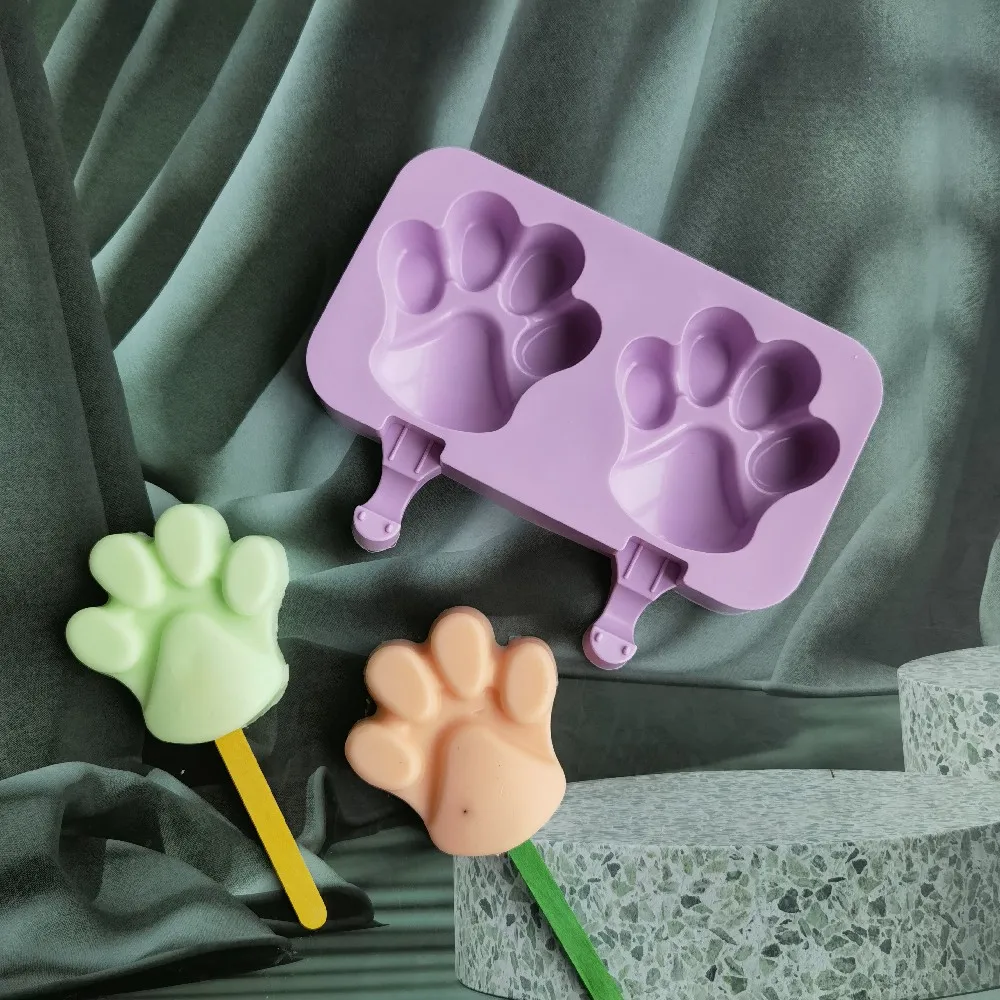 

Cartoon Bear Palm Ice Cream Silicone Mold DIY Dessert Popsicle Ice Cream Mold Ice Grid Making Summer Party Supplies