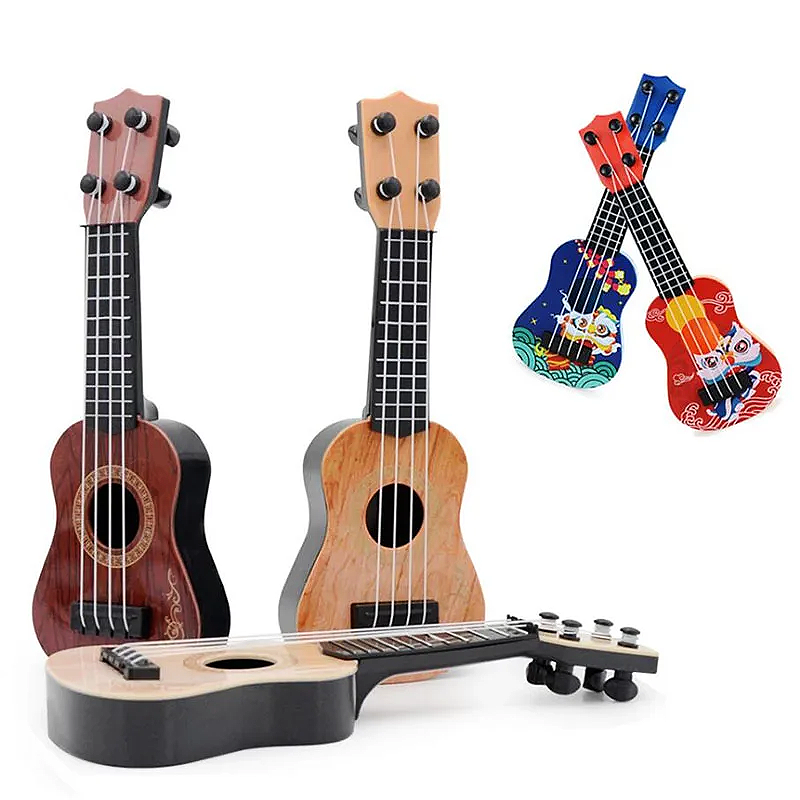 Mini Guitar 4 String Classical Ukulele Guitar Toy Instrument Children Beginners Simulation Playing Early Teaching Small Guitar