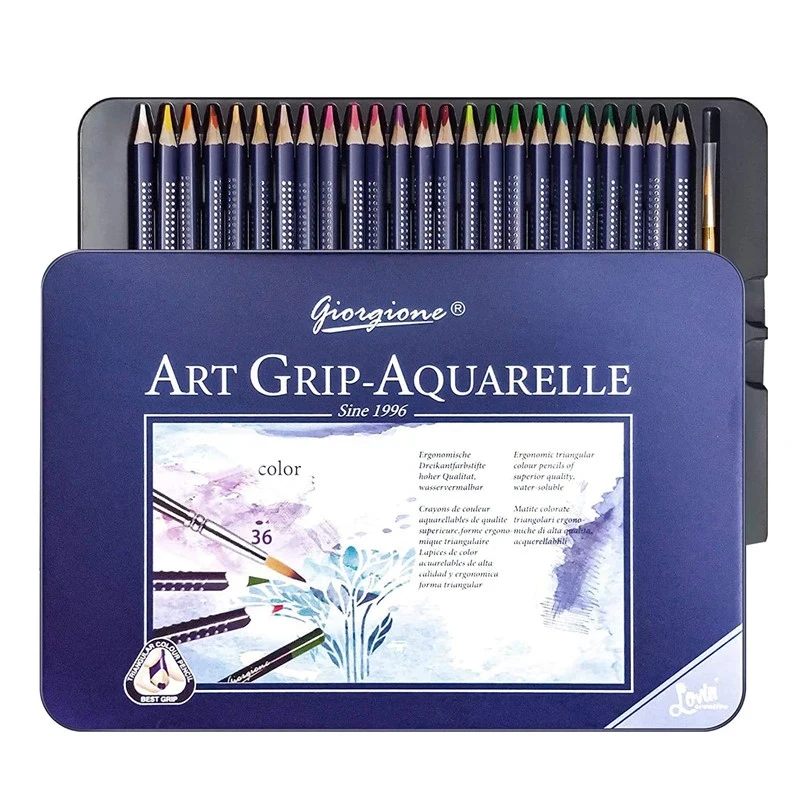 Set di matite per acquerelli professionali 12/36/48/72/120 matite colorate matite per schizzi solubili in acqua con forniture artistiche per pennelli