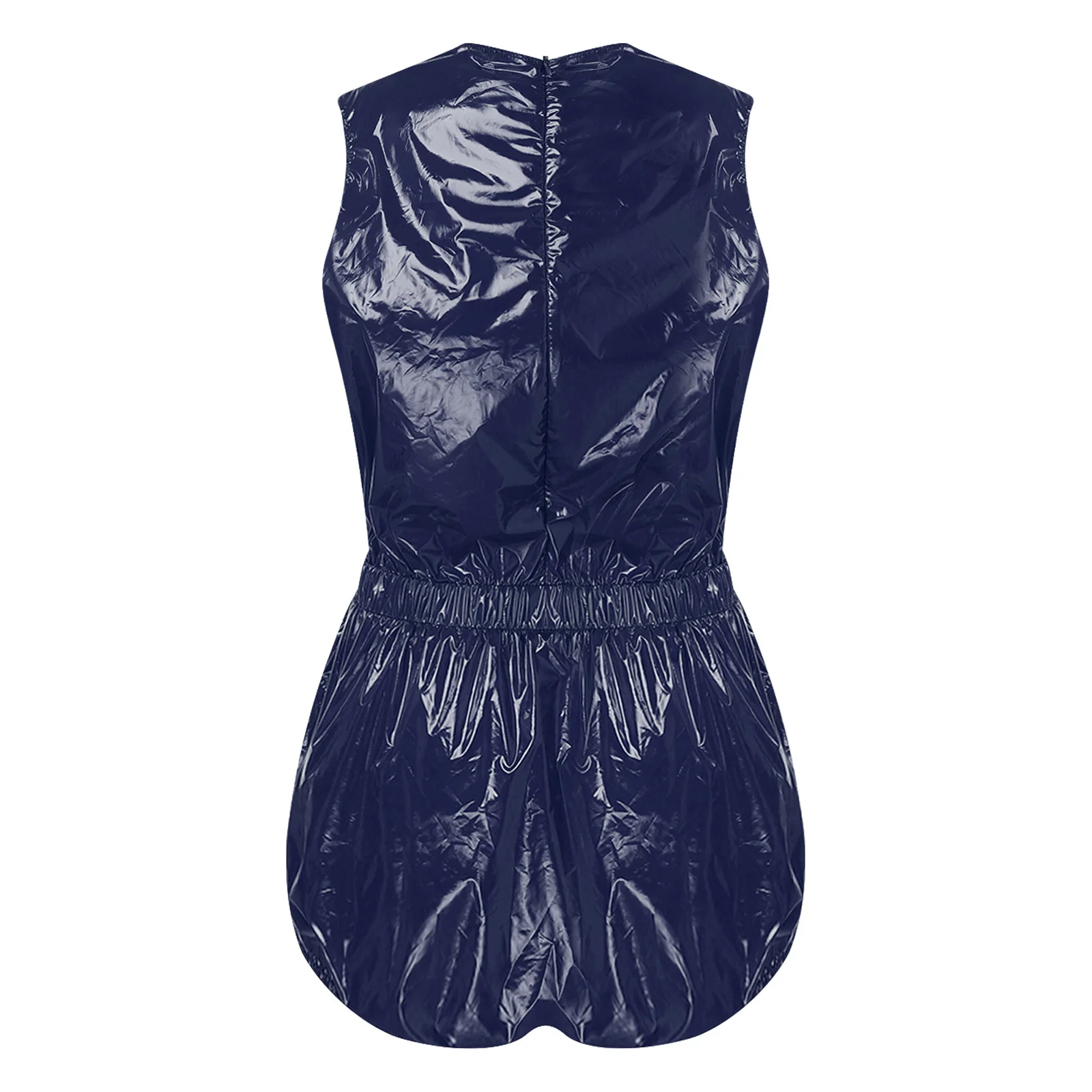 Womens One Piece Swimsuit Waterproof Swim Bodysuit Openable Crotch Sleeveless Elastic Waistband Romper Jumpsuit for Clubwear - 5