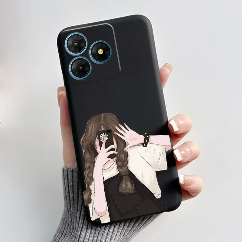 Cute Love Rabbit Black Soft Silicone Protective Back Cover