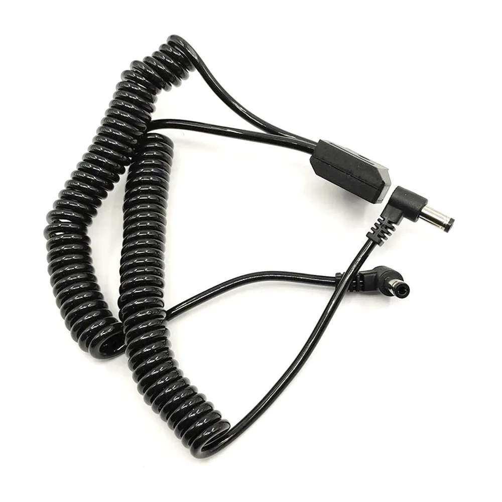 

D-Tap DTap To 2x 5.5*2.5mm Power DC Angleg Plug (In+ Out-) Spring Spiral Cable For BMPC BMCC / Monitors / Lights / Lamps