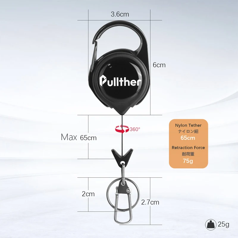 Fishing Accessories Pullther Fishing Retractable Key Chain Gear Combo Cord Easy Release Badge Holder Fly Fishing Zinger Retractor