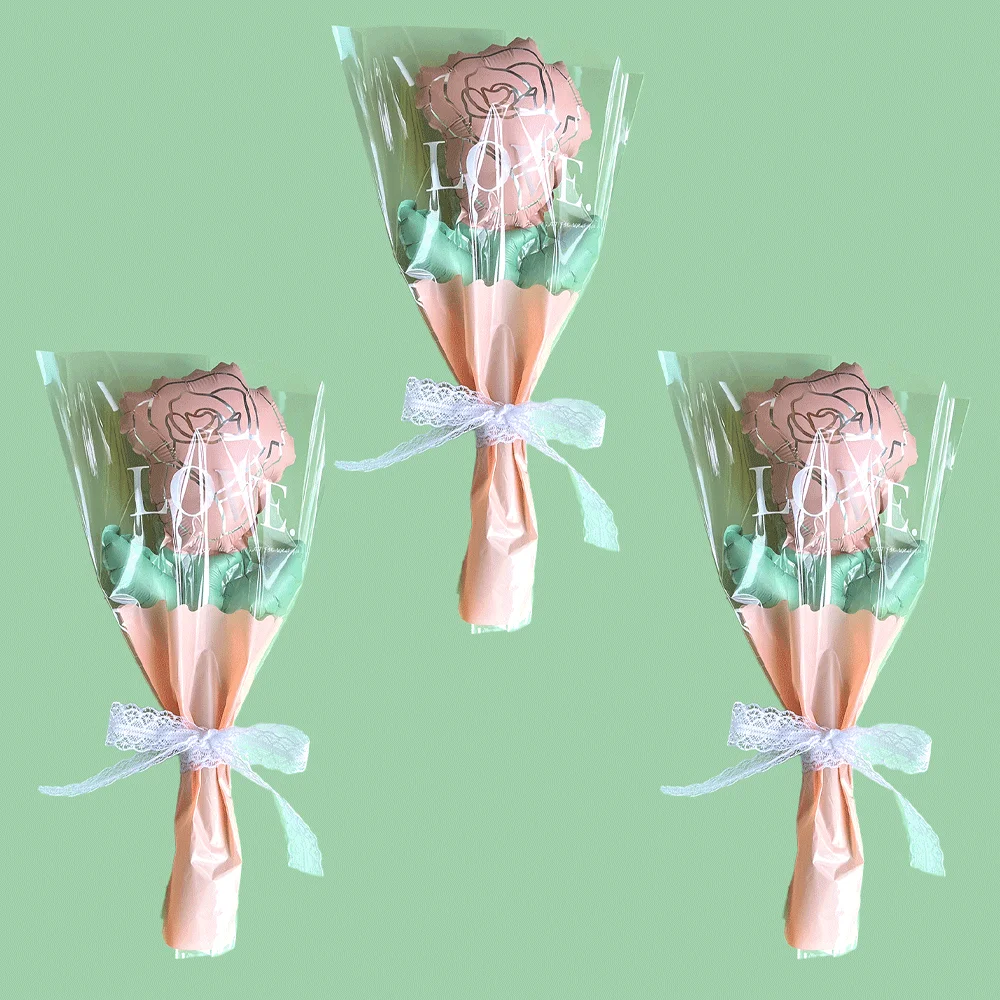 3Set hält Rosen Ballon Hand blumen set für Hochzeit Valentinstag Geständnis Geburtstags feier Dekoration Baby party Geschenk – Detail 6