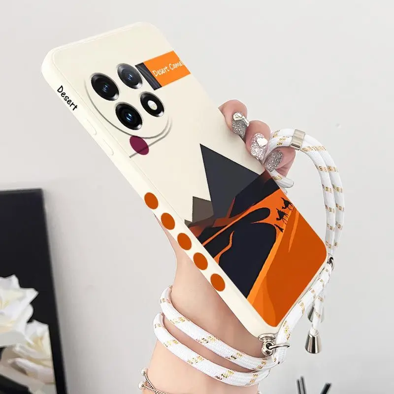 

Desert Came Crossbody Lanyard Silicone Phone Case For Oneplus 11 11R 10R 10T 10 Pro 9 9R 9RT 8T 8 8 Pro Cover