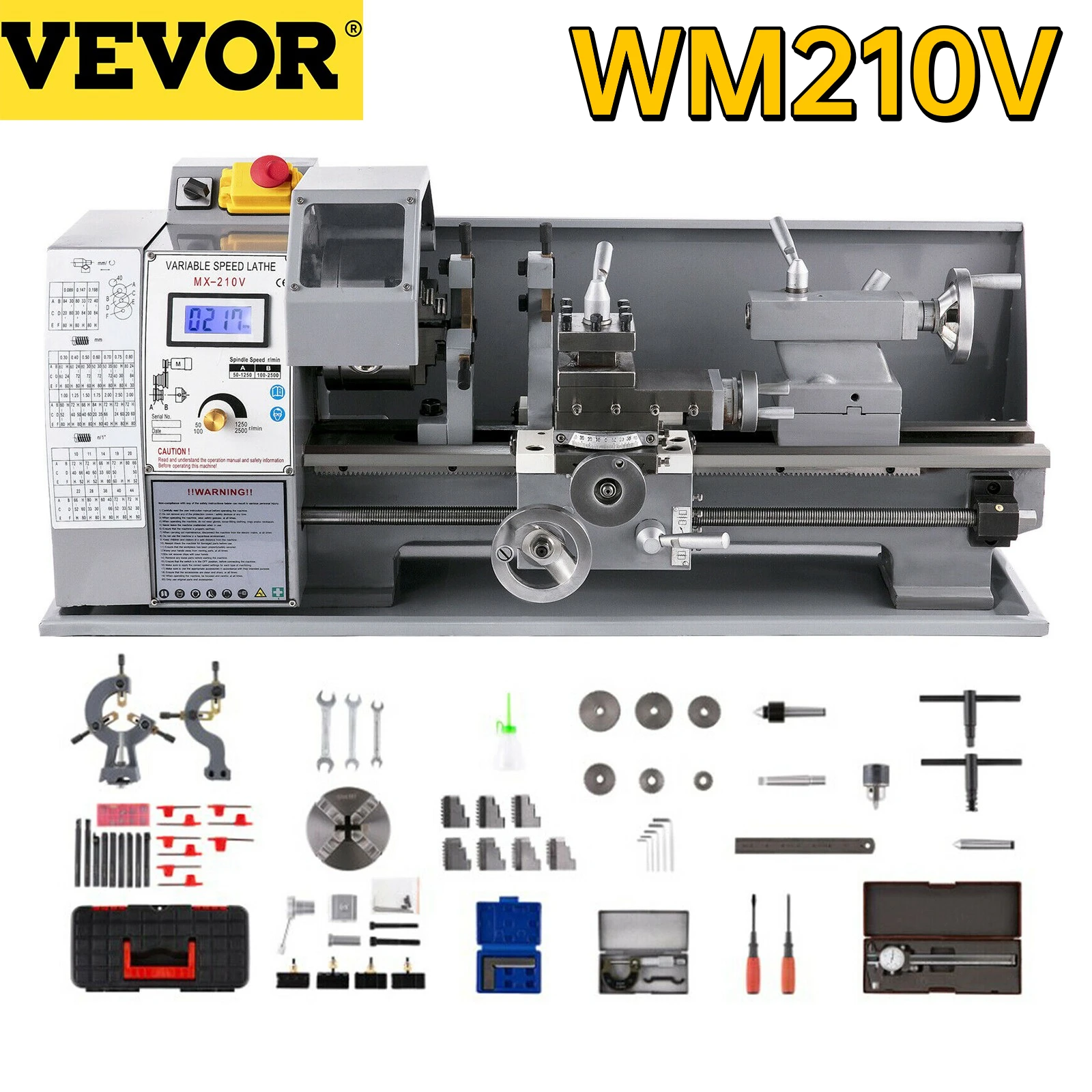Vevor 8" X 16" Wm210v Mini Metal Lathe 750w 210mm X 400mm Variable