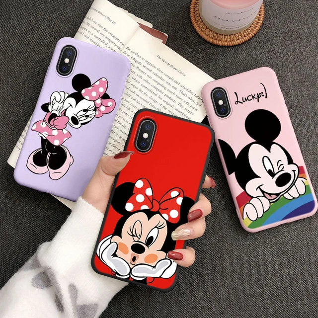 For iphone X XR XS MAX Cover Case Mickey Mouse Minne TPU Cute