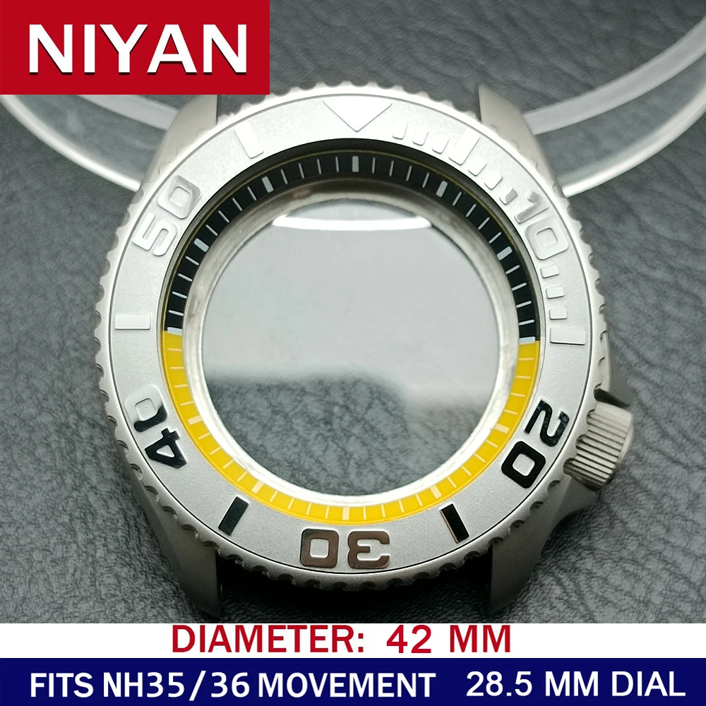 Premium Silvery Steel Watch Case with Sapphire Glass Bezel – 42mm