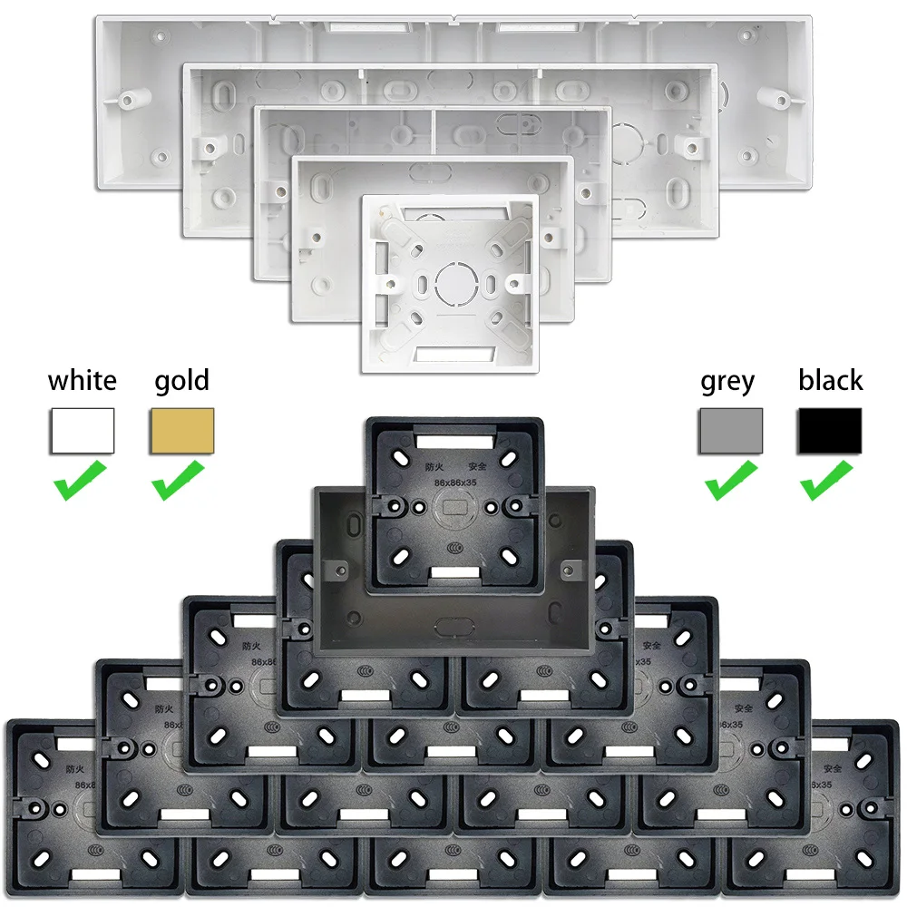 86 * 86 146 172 258 344 mm Switch Socket Base Outfit Junction Box Mount Back Box Dark Box Cassette