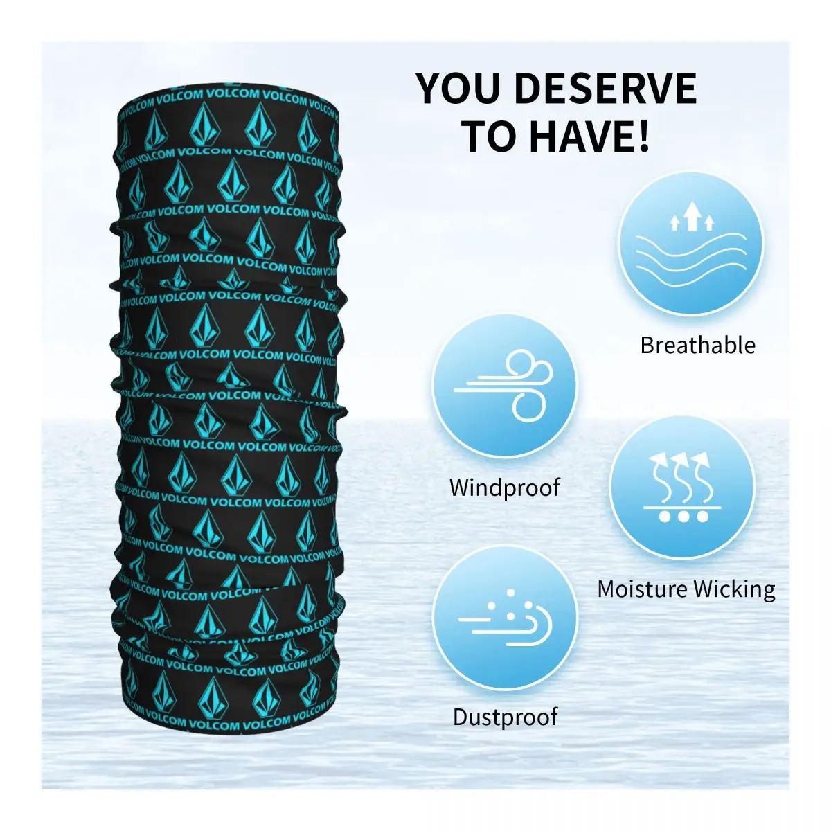 Volcoms Logo Winter Headband Neck Warmer Women Men Hiking Hunting Tube Scarf Face Bandana Gaiter