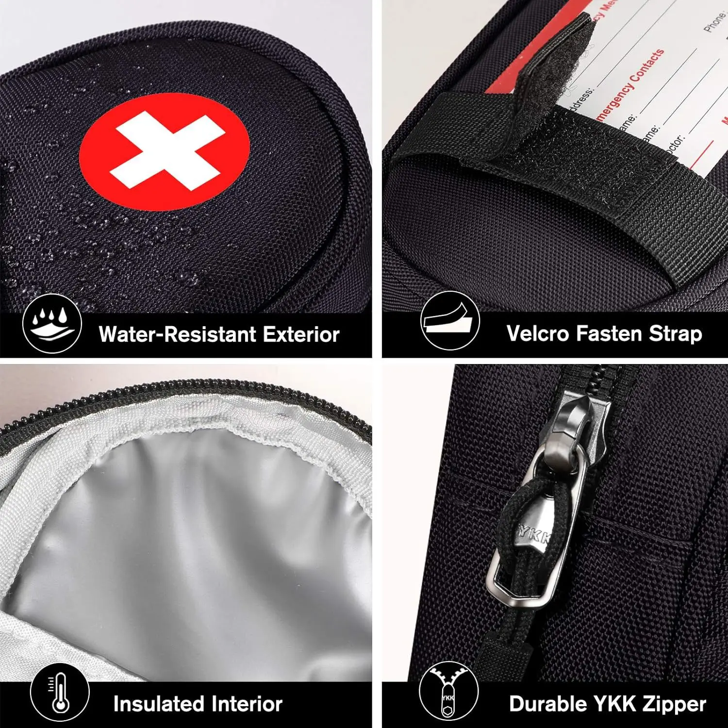 2pcs Medical Carrying Case Outdoor Travel Medication Organizer Bag Emergency Medical Pouch Handheld Medical Ice Pack 6