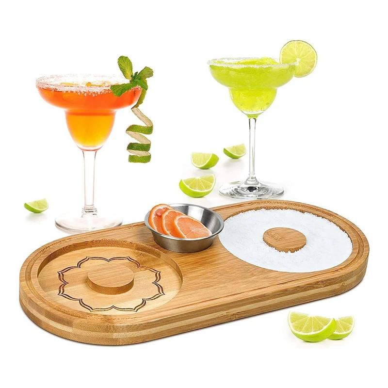 Salt Rimmer Set Bamboo Barkeers Salt Box Sugar Rimmer Per Bar Party,Home Bar Accessori Per Condimento Tajin
