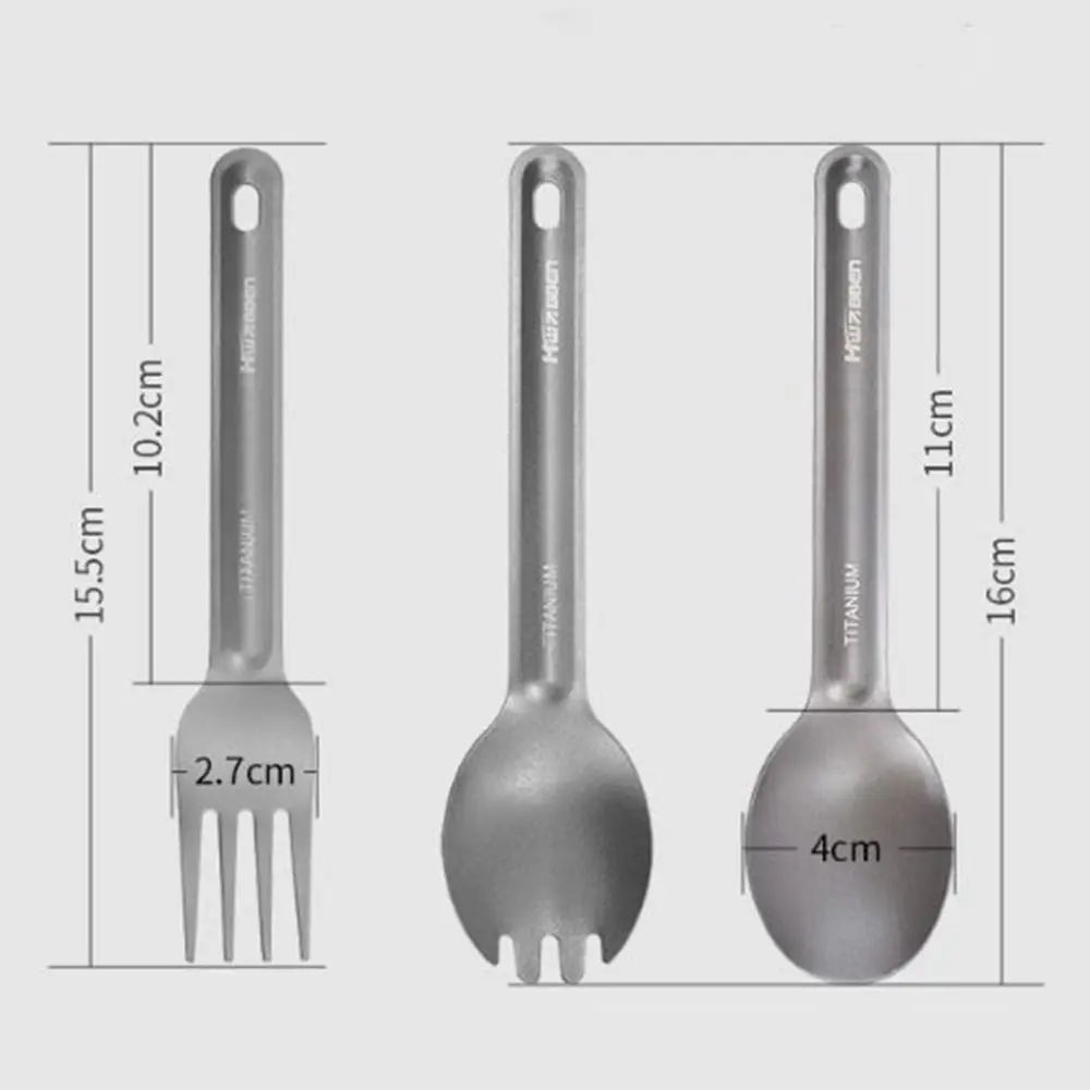 새로운 휴대용 티타늄 스푼 긴 손잡이 환경 친화적인 가벼운 티타늄 조리기구 EDC 도구 야외 도구