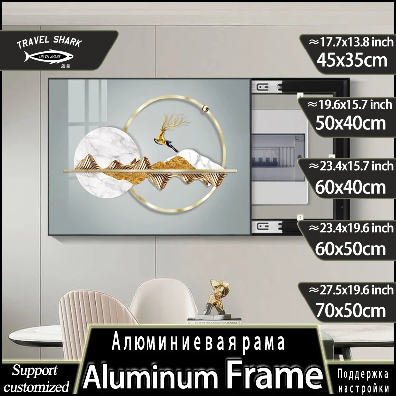 

Nordic Home Decorative Painting Of Electric Meter Box Light Luxury Restaurant Hanging Posters Wall Art Custom With Metal Frame