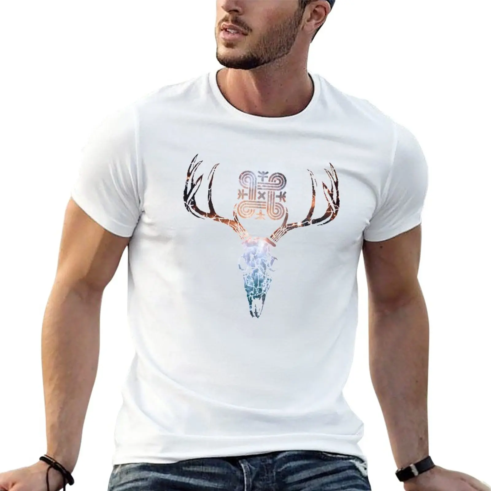 New Sisu Deer Skull Finish Suomi Finlandia Hannunvaakuna T-Shirt Magliette Personalizzate Magliette Oversize Magliette Slim Fit Per Uomo