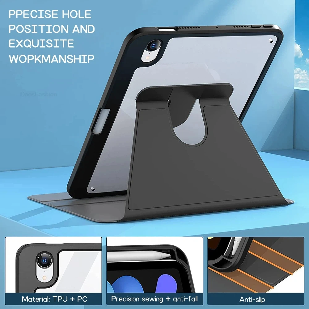 Shockproof Rotating iPad Case with Pencil Holder