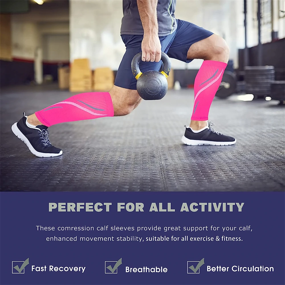 1 Pair Calf Compression Sleeves for Men & Women (20-30 MmHg), Gym Leg Compression Sleeve Footless Socks for Running calf compression sleeves,calf compression sleeve