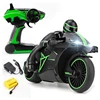 2.4G Radio RC Rechargeable Motorcycle With Cool Light High Speed RC Motorbike Kid Stunt Remote Control Motorcycle Model Toy Gift 2