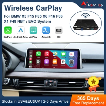 CarPlay inalámbrico superior de carretera Android Auto para BMW NBT EVO X5 F15 X6 F16 2014-2020 X1 F48 2016-2020 con funciones de reproducción de coche Airplay 1