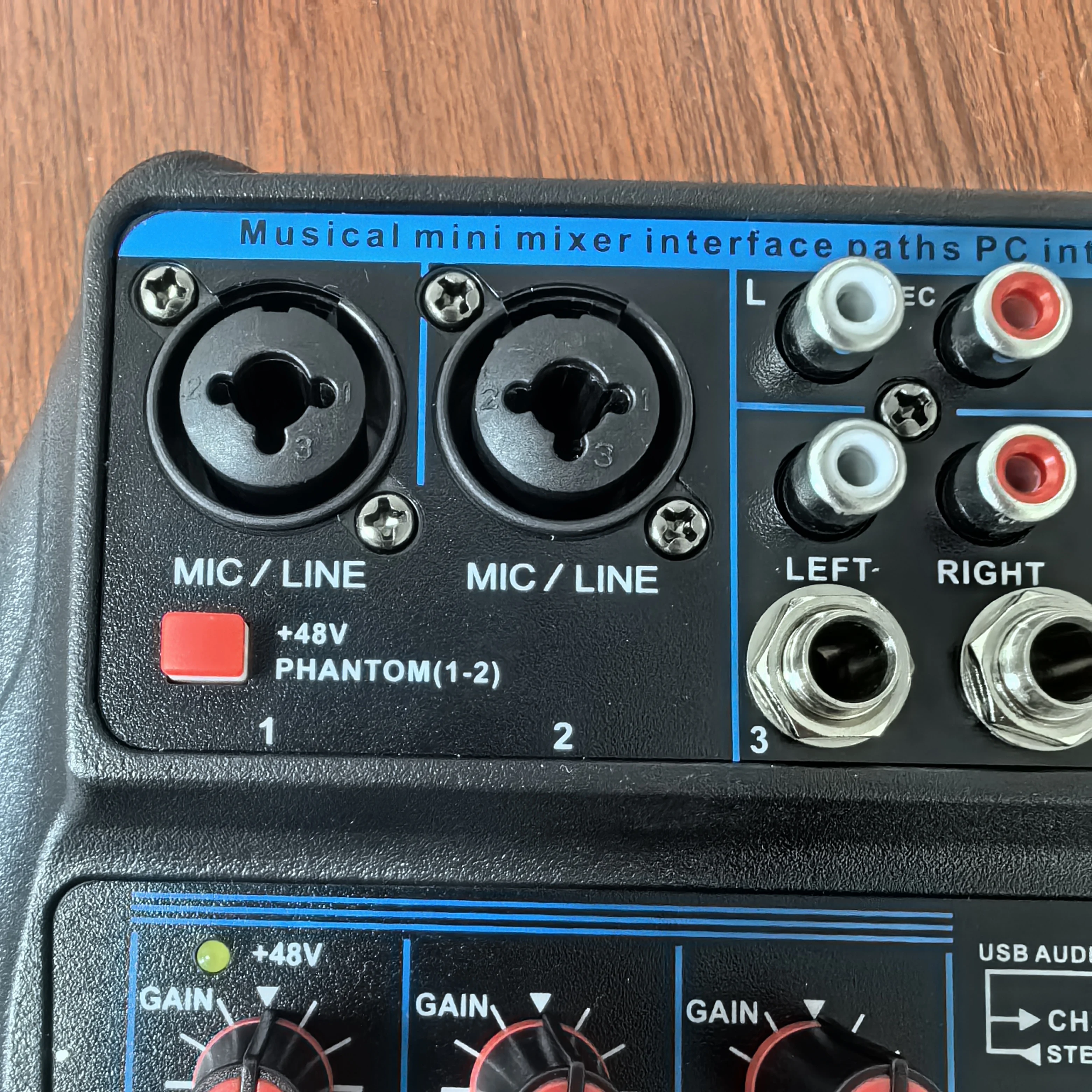 믹서 콘솔 K4 4 채널 오디오 믹서 DJ Bluetooth USB MP3 녹음 가라오케 PC 모바일 모노 스테레오