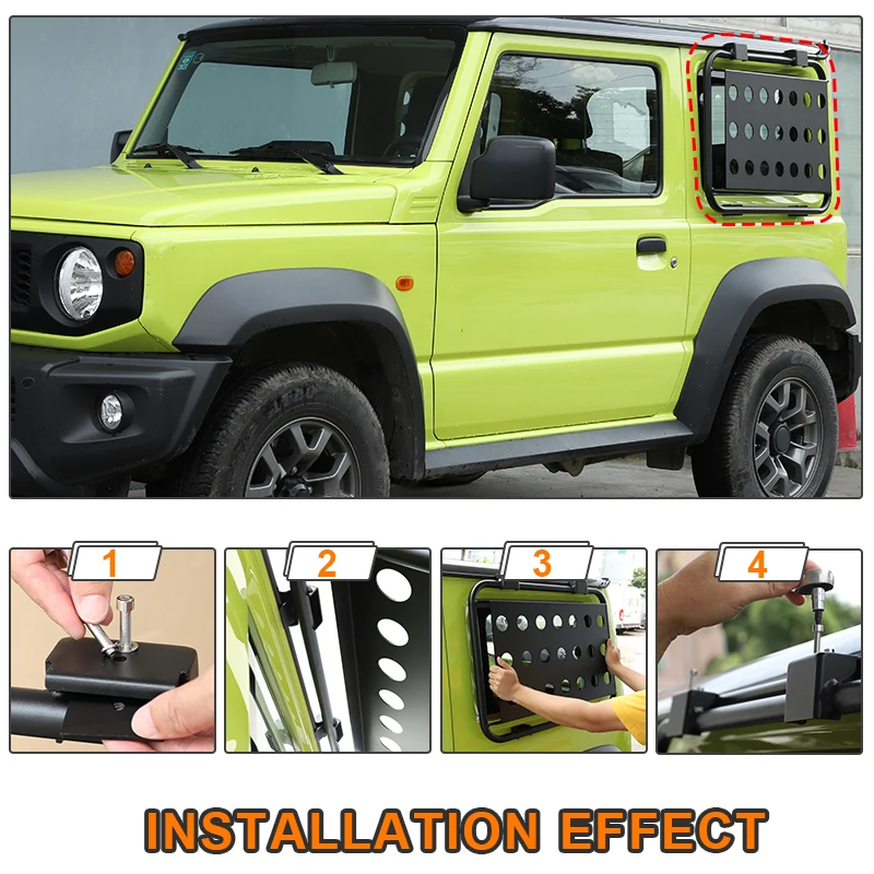 BAWA 스즈키 짐니 2도어 2019 2020 2021 2022 2023 2024 2025 2026 알루미늄 합금 유리 보호 프레임 리어 윈도우 아머 랙