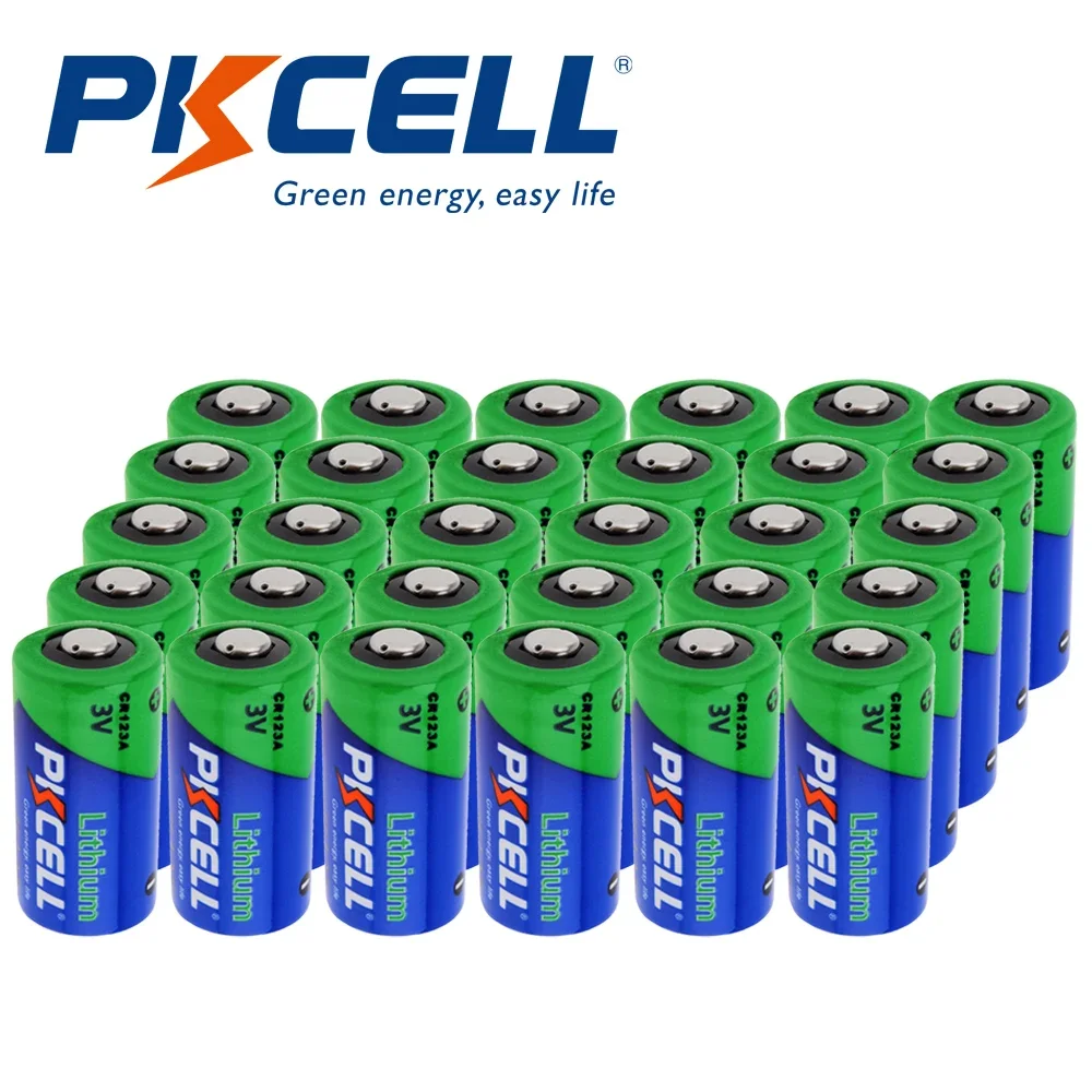 PKCELL Batterie 3V CR123A CRree 123A CR17345 KL23a VL123A DL123A