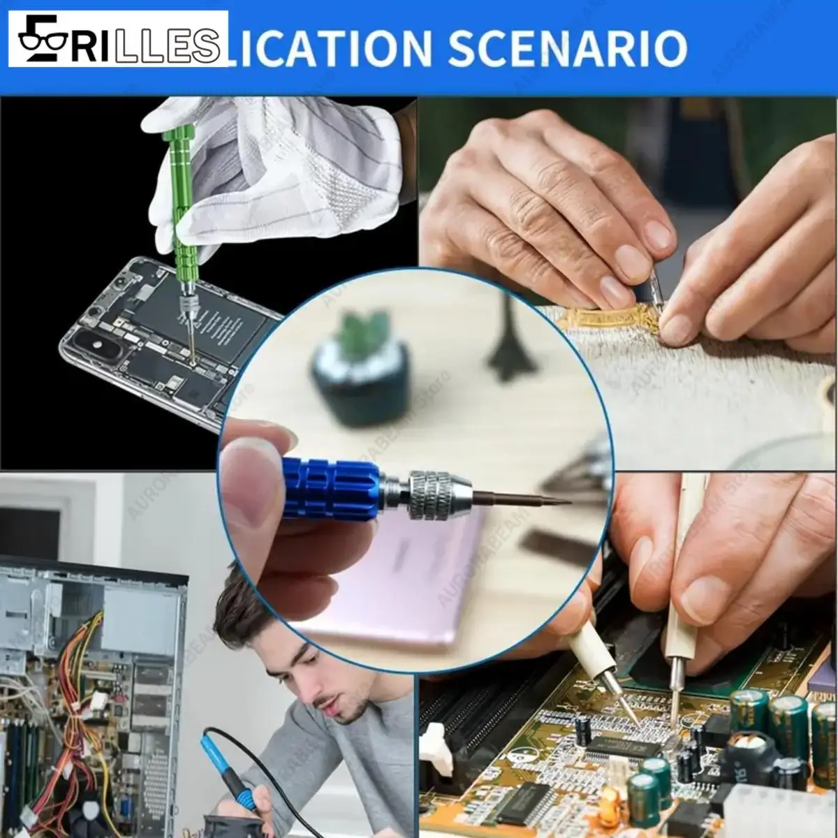 5-in-1 다기능 소형 드라이버 키트 수리 도구 (안경/전자제품/시계/보석용), 자석 휴대용 팁, 휴대용