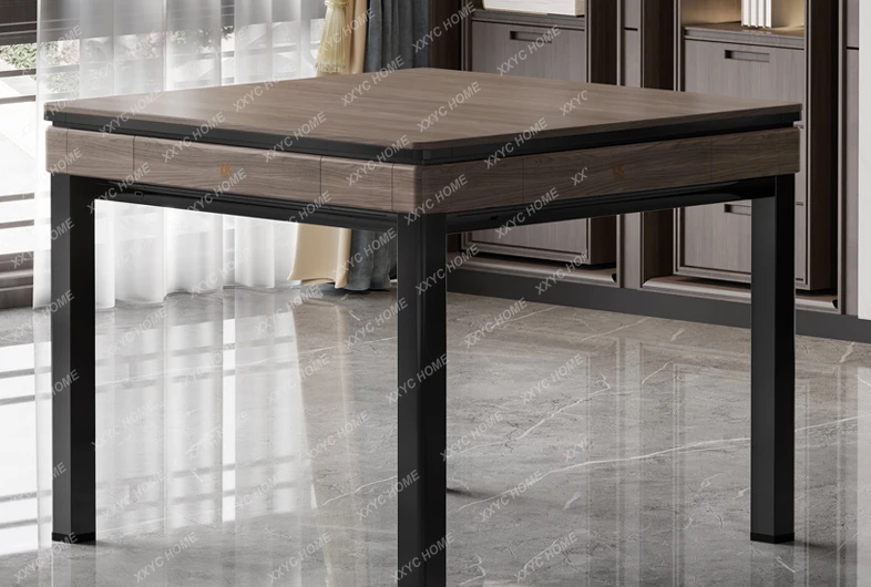 

Solid Wood Mahjong Machine Automatic Household Roller Coaster Dining Table Dual-Use Modern New Chinese Mahjong Table Simple