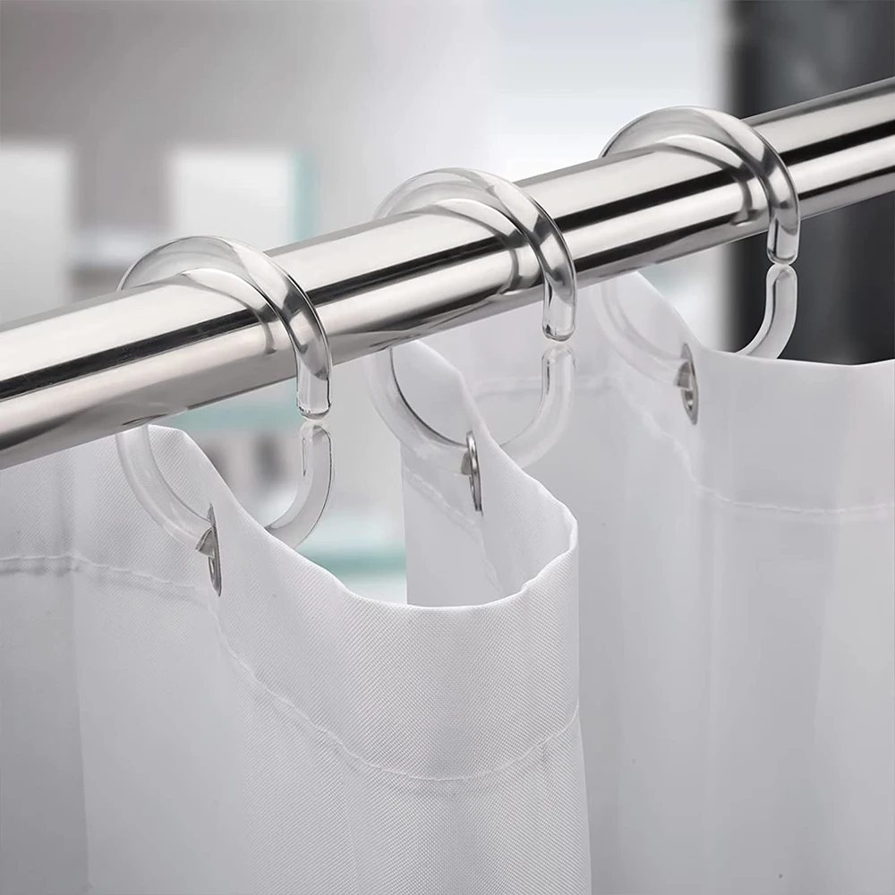 12 piece Plastic Shower Curtain Hook Ring C-shaped Ring Shower Curtain Clips