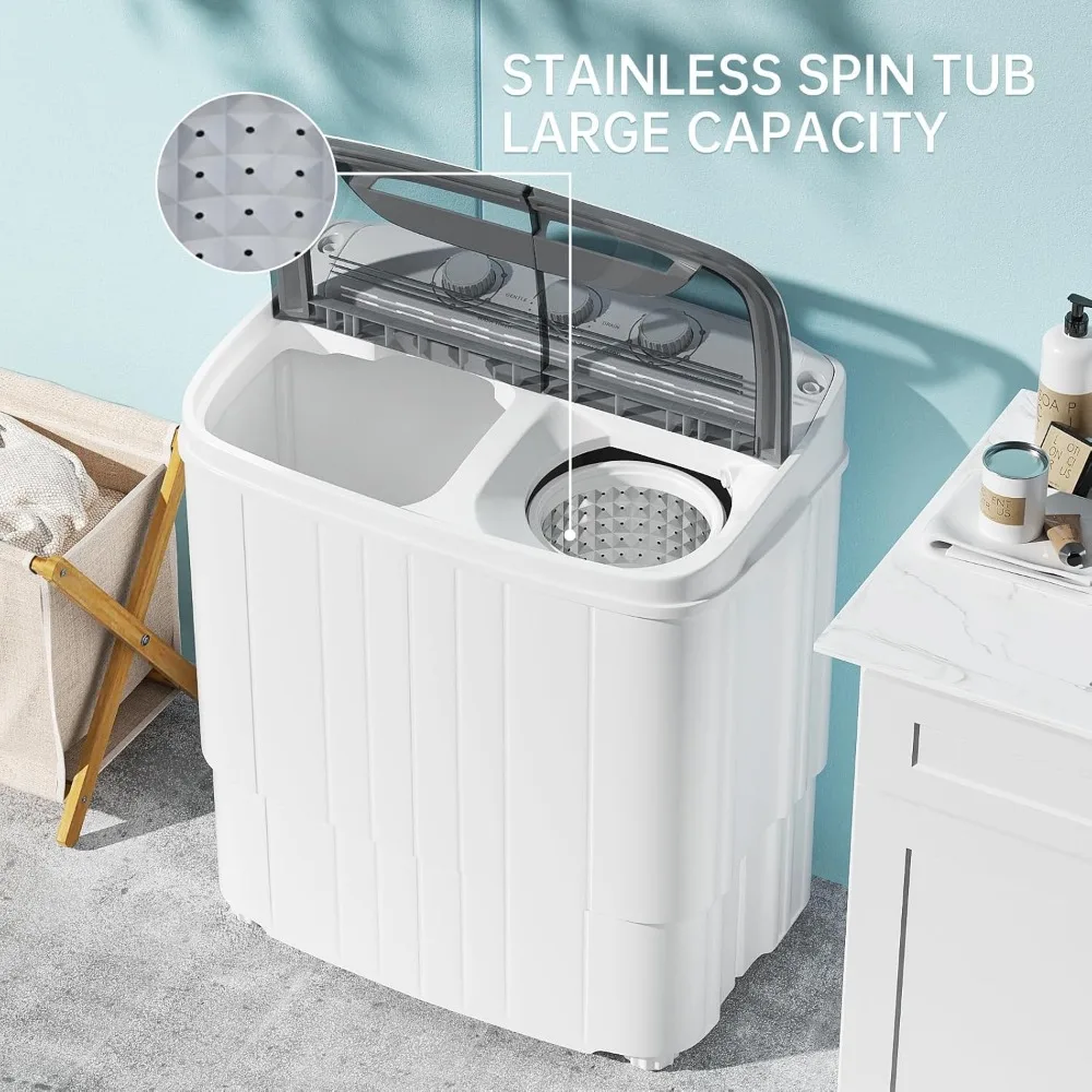 Portable washing machine with long hose, 16 pound portable washing machine dryer combination, suitable for dormitories