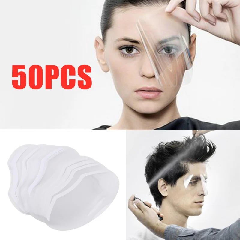 50 pcs Eye Protection Hairdressing Mask Hairspray Isolate Haircut Tool Face Protecting Forehead Mask Face Shield Disposable dust chemical toxic breathing respirators face shield eye protection soft full face silicon gas mask