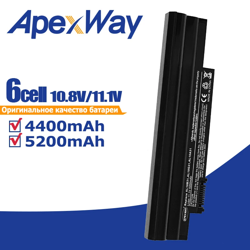 Аккумулятор Apexway AL10B31 AL10G31 AL10A31 для ноутбука Acer Aspire One D255 D260 D270 D255E AOD255 AOD260 AOD257 серии 522 722